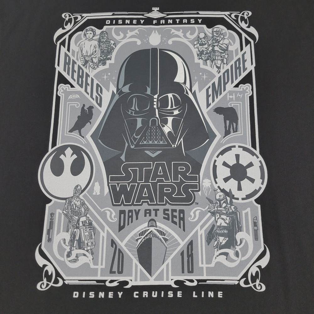 Star Wars Shirt Mens 2XL Black Disney Cruise Line Day At Sea 2018 Long Sleeve‎